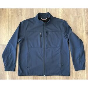 Free Country Men's Super Softshell Wind/Water Resistant Zip Lined Jacket Blue XL